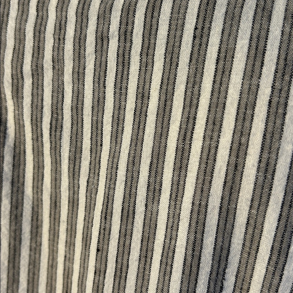 Rylie + Cru Greta railroad stripe puff sleeve dress white/green Medium - Picture 4 of 9